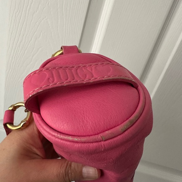 Y2K VTG Rare Juicy Couture "Keep Him" Hot Pink Barrel Purse Bag - Picture 9 of 10